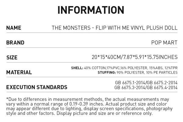 LABUBU THE MONSTERS - FLIP WITH ME Vinyl Plush Doll
